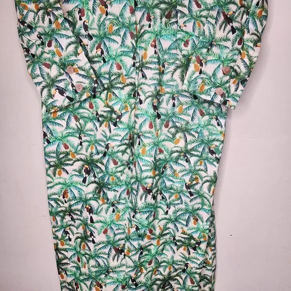 Farm Rio Toucans Tropical Linen Blazer Jumper Womens Small Summer Beach vacation - Picture 6 of 15